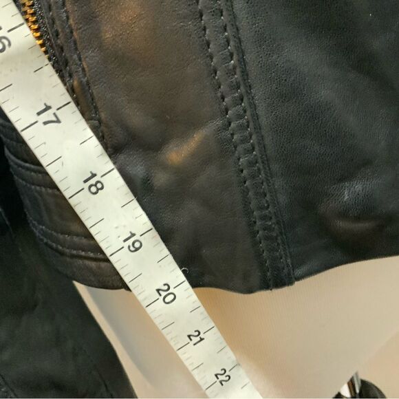 MICHAEL Michael Kors Leather Moto Jacket Front Zip Leather Jacket - Picture 11 of 15